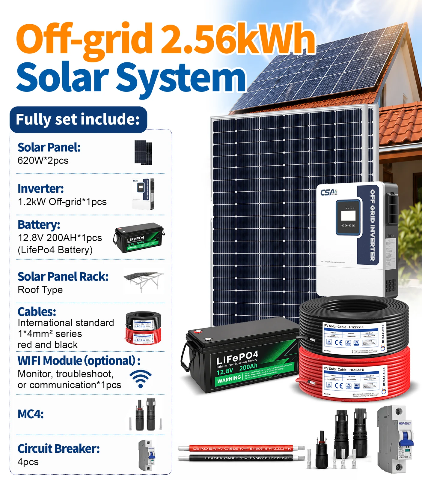 Solar Kit 2.56kWh + 1.2kW
