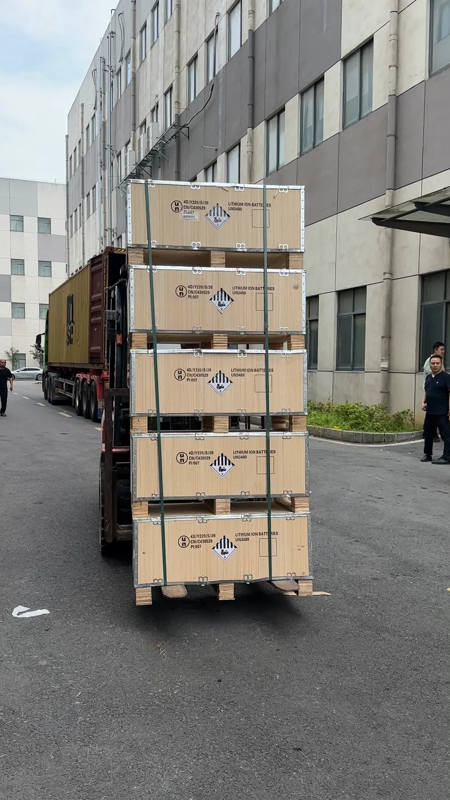Packed batteries ready for dispatch