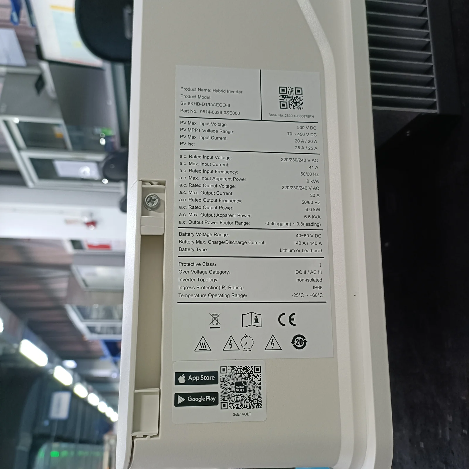ECO II 6 kW sample references · Product nameplate